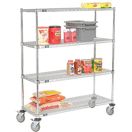 Nexel E-Z Adjust Wire Shelf Truck w/Brakes, 1200 lb. Capacity, 48inL x 18inW x 69inH 580559AB